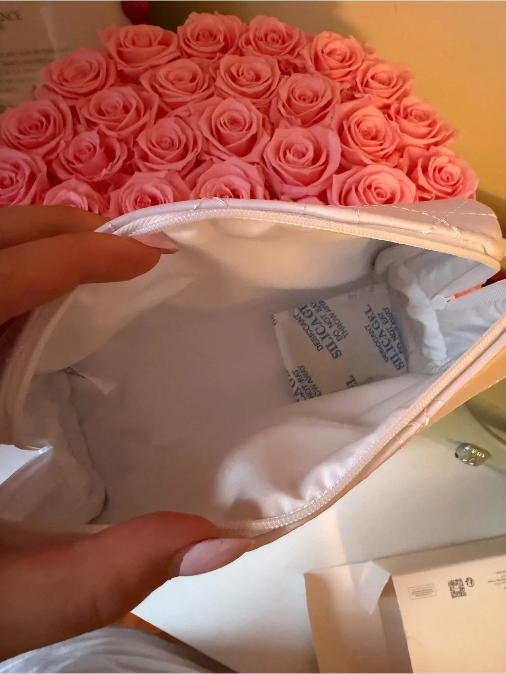 Dior white makeup bag